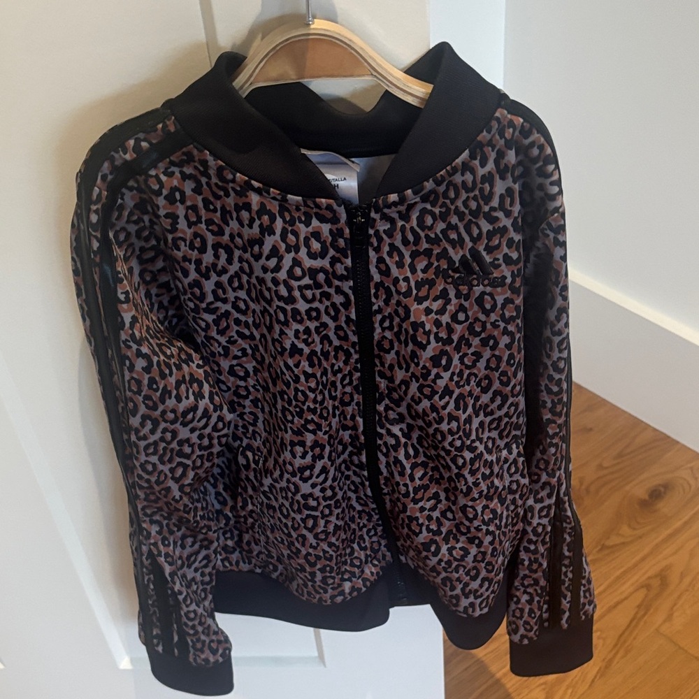 adidas Kids Leopard Print Bomber Jacket